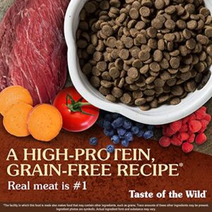 Taste of the Wild High Prairie Canine Grain-Free Recipe with Roasted Bison and Venison Adult Dry Dog Food, Made with High Protein from Real Meat and Guaranteed Nutrients and Probiotics 28lb