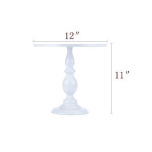 Hotity 12 Inch Cake Stand Round Cupcake Stands Metal Dessert Display Cake Stands, White