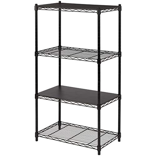 Amazon Basics 2-Tier Stackable Storage Shelf, Black, 13.3 D x 23.2 W x 22.2 H in