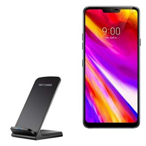 boxwave charger compatible with lg g7 thinq - wireless quickcharge stand (10w), no cord; no problem! charge your phone with ease! for lg g7 thinq - jet black