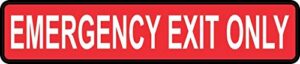 stickertalk emergency exit only magnet, 10 inches by 2 inches