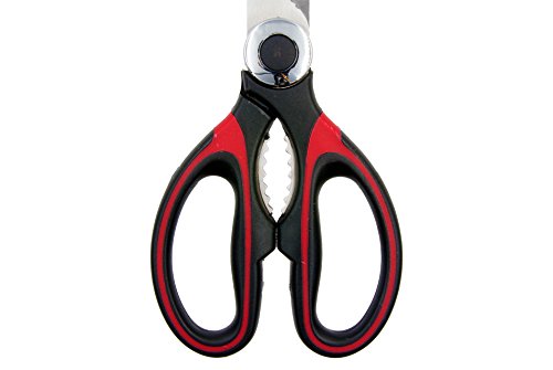 Kitchen Shears, Chef Scissors, Poultry Shears, Meat Shears, Kitchen Scissors with Premium Stainless Steel Blades & Sure-Grip Ergonomic Handles (Red 2-Pack)