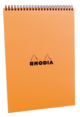 Rhodia Wirebound Pad - A4 (8.25 x 11.75 inches) - Grid, Orange, Pack of 3