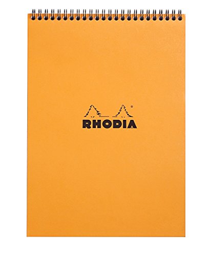 Rhodia Wirebound Pad - A4 (8.25 x 11.75 inches) - Grid, Orange, Pack of 3