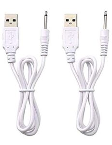 vibemax replacement dc charging cable | usb charger cord - 2.5mm (2 pack)