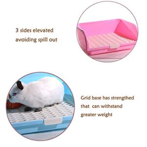 Oncpcare Super Large Rabbit Litter Box, Small Animal Restroom Square Rabbit Litter Toilet Chinchilla Potty Trainer Guinea Pig Litter Tray for Mink Squirrel Weasel