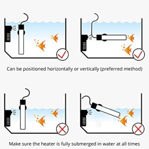 NICREW Preset Aquarium Heater, Submersible Fish Tank Heater with Electronic Thermostat, 100 Watt, for 10 to 25 Gallon Tank, UL Listed