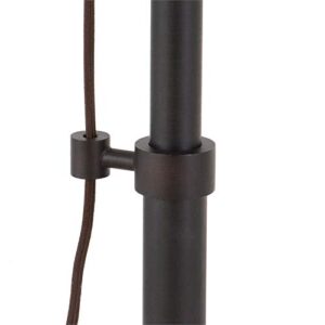 Henn&Hart Pulley System Floor Lamp with Metal Shade in Blackened Bronze/Blackened Bronze, Floor Lamp for Home Office, Bedroom, Living Room