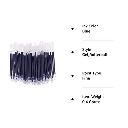 100pcs Gel Pen Refills 0.5mm Ink Gel Pen Refills for Needle Tip Liquid Gel Pen/Rollerball Gel Ink Pen - Needle Tip Blue