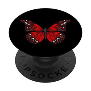 red butterfly black background popsockets swappable popgrip