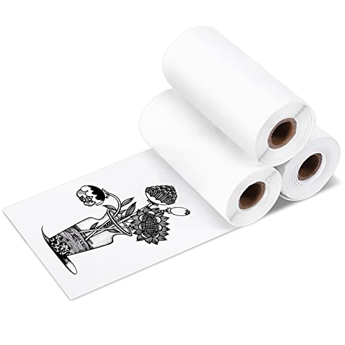 Peripage Mini Printer Photo Paper, Thermal Paper Waterproof 30 * 57mm Non-Adhesive for PeriPage/Paperang Portable Bluetooth Pocket Mobile Printer and other Mini Thermal Printer, 3 Roll,6.5m/Roll