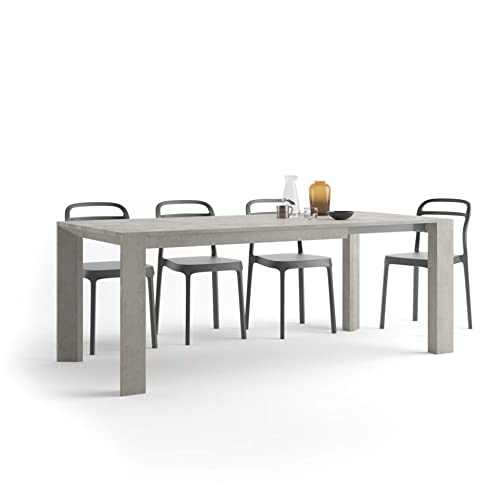 Mobili Fiver, Extendable Table, Giuditta, Grey Concrete, Made in Italy