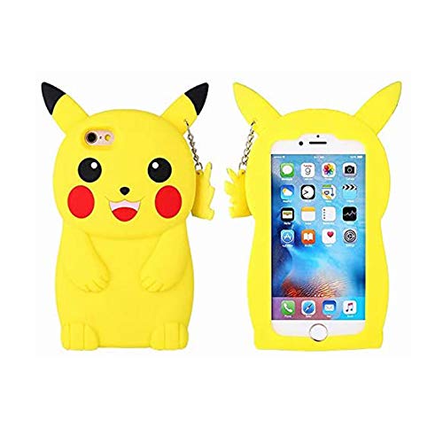 TopSZ Yellow Pikacu Case for iPhone 7/8/SE 2022/2020,3D Cartoon Animal Cover,Girls Kids Teens Boys Man Animated Cool Fun Cute Kawaii Soft Funny Unique Character Cases for iPhone 7/8/SE 2022/2020 4.7"