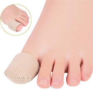 5 Pieces Gel Toe Protectors, Fabric and Silicone Caps, Toe Sleeves Support Toe Tubes for Arthritis, Hammer Toe, Corn Blister, Friction and Rubbing (L Size)