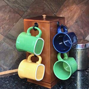 Autumn Alley Mug Holder - Coffee Mug Tree - Bamboo Rotating Cup Holder with Coffee Pod Storage - 8 Mug Tree Stand Spinning Countertop Mug Rack - Coffee Mug & Cup Holder Tree for Counter