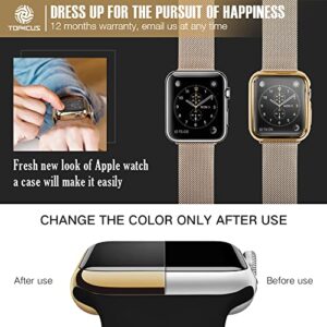 top4cus 44mm Cover Soft TPU Anti-Scratch Lightweight 44mm Iwatch Case All-Around Screen Protector, Optional Cases Compatible with Apple Watch Series 8/7 Series SE2/6/SE/5/4 Series 3/2/1 - Gold