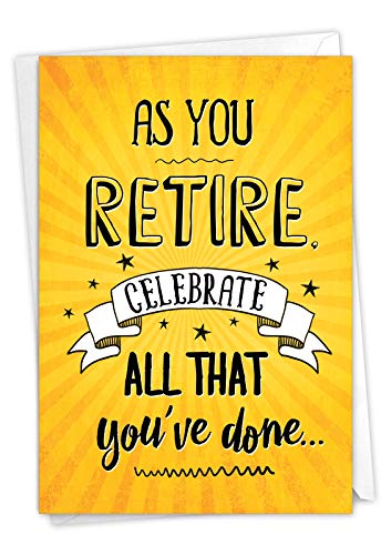 NobleWorks - Funny Retirement Card with Envelope, Colorful Retiree Congrats Greeting - As You Retire C6875RTG