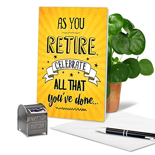 NobleWorks - Funny Retirement Card with Envelope, Colorful Retiree Congrats Greeting - As You Retire C6875RTG