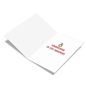NobleWorks - Funny Bulldog Engagement Greeting Card - Love, Pet Animal Card Wedding Congratulations with Envelope (1 Card) - Engaged Dogs C6897ENG