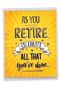 nobleworks - as you retire - business, teacher, coworker humor retirement card with envelope (big 8.5 x 11 inch) j6875rtg