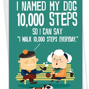 NobleWorks - 1 Funny Birthday Greeting Card with Envelope - Grown-Up Humor, Happy Birthday Card for Grandpa - 10,000 Steps C6896BDG