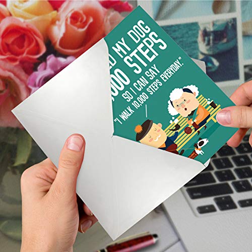 NobleWorks - 1 Funny Birthday Greeting Card with Envelope - Grown-Up Humor, Happy Birthday Card for Grandpa - 10,000 Steps C6896BDG