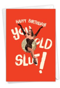 nobleworks - 1 sassy happy birthday card funny - hilarious grown-up card for women, wife, stationery humor - old sl-t blank c7020bdb