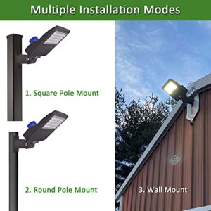 SZGMJIA 150W Parking Lot Lighting, 22,500 Lumen Super Bright 5000K Daylight White Replaces 600W Halide LED Street Lights Shoebox Pole Lights with photocell for Stadium Parking Lot Roadways