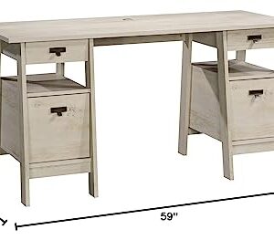 Sauder Trestle Executive Trestle Desk, Chalked Chestnut finish