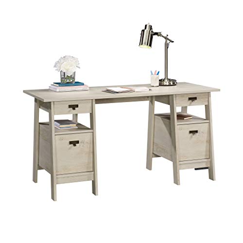 Sauder Trestle Executive Trestle Desk, Chalked Chestnut finish