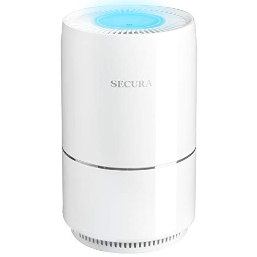 Secura Purifier for Home True HEPA Filter for Pet Dander, Dust, and Smoke Odor Eliminator Air Cleaners, for Small Room with LED Nightlight, White