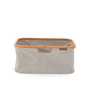 Brabantia Laundry Basket with Bamboo Top, Fabric, Grey, 40L