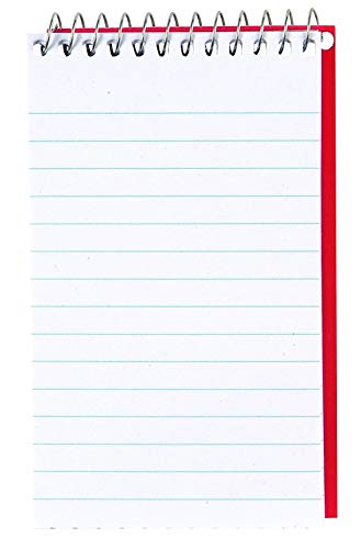 Ready Office Wirebound Spiral Memo Books, Small Notepad with Top-Opening, College Ruled, Mini Note Books, 3" x 5", 75 Sheets/Pad - 5 Pads/Pack