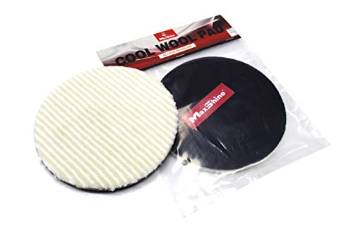 Maxshine 5” Cool Wool Polishing Pad – Hook and Loop, Wool & Microfiber Mix, Scientific Air-Cooling Layer, Best Polishing Results