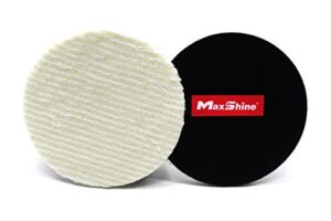 maxshine 5” cool wool polishing pad – hook and loop, wool & microfiber mix, scientific air-cooling layer, best polishing results