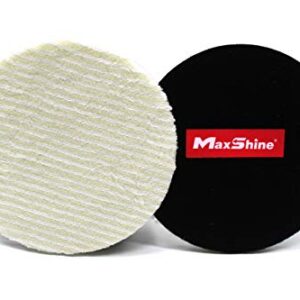 Maxshine 5” Cool Wool Polishing Pad – Hook and Loop, Wool & Microfiber Mix, Scientific Air-Cooling Layer, Best Polishing Results