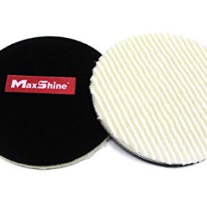 Maxshine 5” Cool Wool Polishing Pad – Hook and Loop, Wool & Microfiber Mix, Scientific Air-Cooling Layer, Best Polishing Results