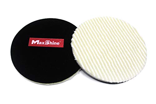 Maxshine 5” Cool Wool Polishing Pad – Hook and Loop, Wool & Microfiber Mix, Scientific Air-Cooling Layer, Best Polishing Results
