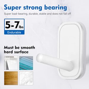 INNÔPLUS Adhesive Hooks, Utility Hooks Heavy Duty, Wall Hooks for Kitchen Bathroom Office, Removable Waterproof Hooks for Hanging, Hooks for Backpack, hat, Scarf, Belt, Hanging Coats (6 Pack, White)