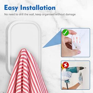 INNÔPLUS Adhesive Hooks, Utility Hooks Heavy Duty, Wall Hooks for Kitchen Bathroom Office, Removable Waterproof Hooks for Hanging, Hooks for Backpack, hat, Scarf, Belt, Hanging Coats (6 Pack, White)