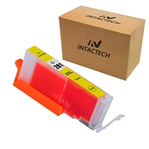 intactech compatible cli-281 xxl yellow ink cartridge replacement for canon 281 xxl yellow cli-281y work with pixma ts6120 ts8120 tr7520 tr8520 ts9120 ts6220 ts8220 ts9520 ts9521c ts702 printer