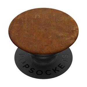 brown leather holder vintage rustic print phone grip stand popsockets popgrip: swappable grip for phones & tablets