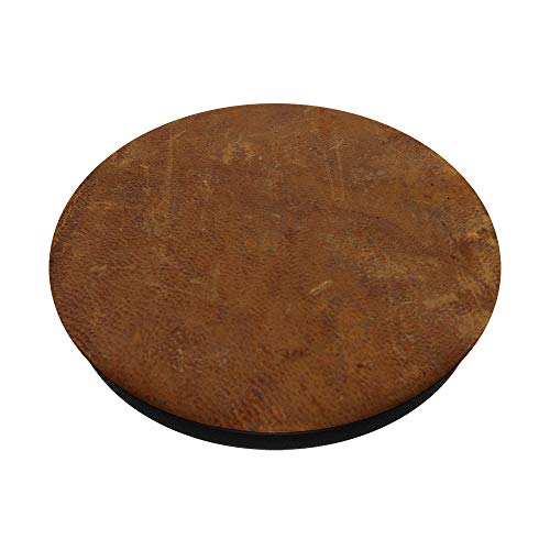 Brown Leather Holder Vintage Rustic Print Phone Grip Stand PopSockets PopGrip: Swappable Grip for Phones & Tablets