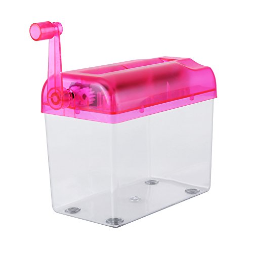 Portable Paper Shredder, A6 Portable Mini Manual Paper Cut Shredder for Office Home School 16 × 9 × 14.5 cm(Pink)