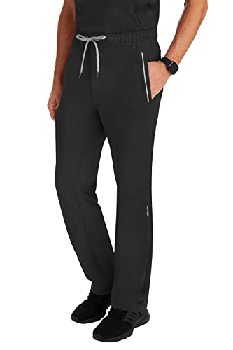 Healing Hands 6 Pocket Mens Scrubs Pant HH360 9171 Noah Cargo Scrub Pant for Men Full Elastic with Drawstring Black MSH