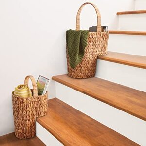 Trademark Innovations Water Hyacinth Storage Stair Basket Set With Handles