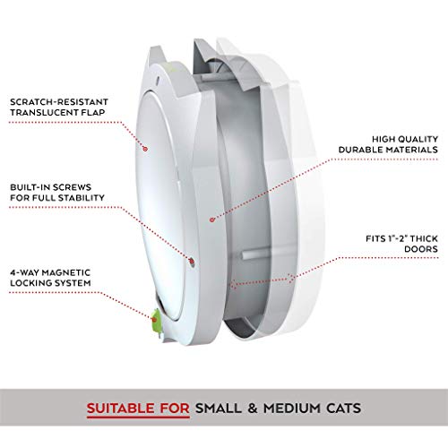 LYNX Cat Door for Pets – 4 Way Locking Cat Flap - for Interior Doors & Exterior Doors