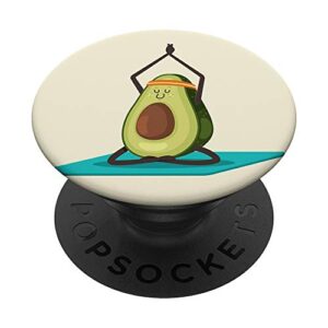 yoga avocado kawaii funny pop socket cute popsockets popgrip: swappable grip for phones & tablets