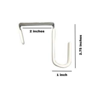 Evelots Over The Door Hooks for Wide Doors, 4 Pack Heavy Duty White Rubber Coated Metal Door Hanger Hook for Hanging Clothes, Towels, Coats, Hats in Bathroom, Bedroom, or Office