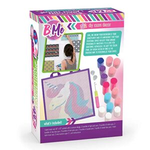 B Me DIY Unicorn Latch Hook Kit for Girls – Mini Rug Sewing Set with 15 Colorful Yarn Bundles, Color-Coded Canvas, DIY Grils Bedroom Décor Idea Perfect Birthday & Gift Age 6+